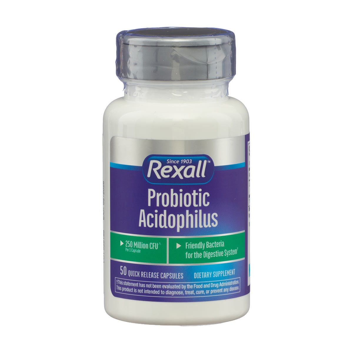 Rexall Probiotic Acidophilus Capsules, 50 ct