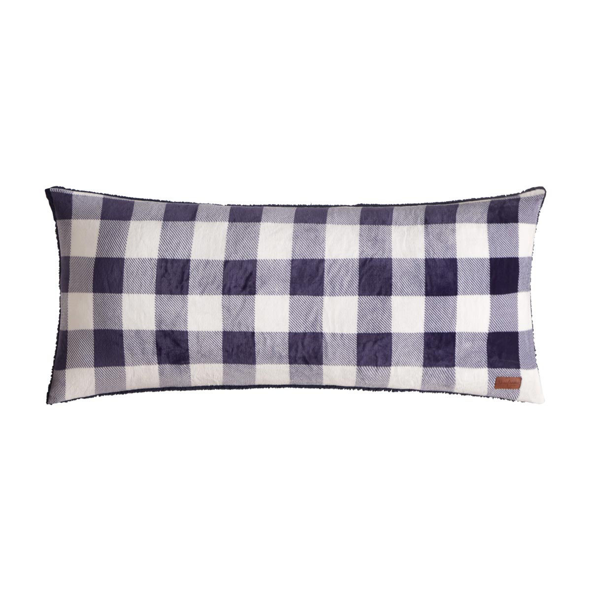 Navy & White Plaid Body Pillow, 20x48 in