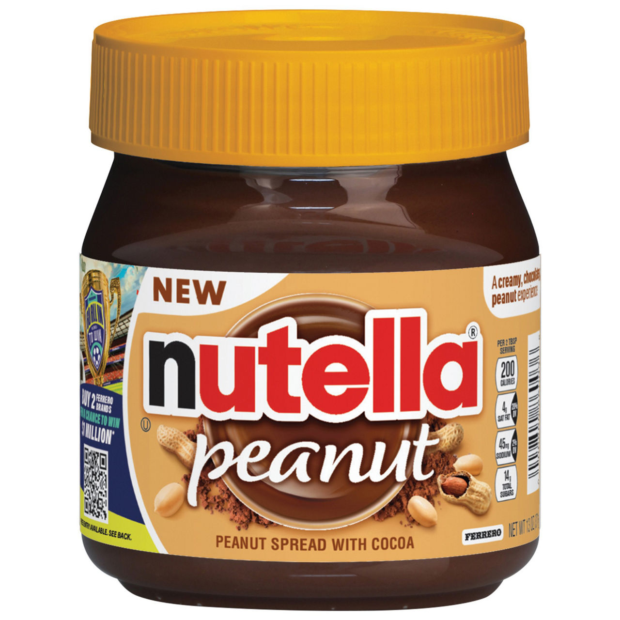 Nutella Peanut Spread With Cocoa, Smooth and Creamy, for Afternoon Snacking, Family Gifts, Unique Snacks, 13 oz