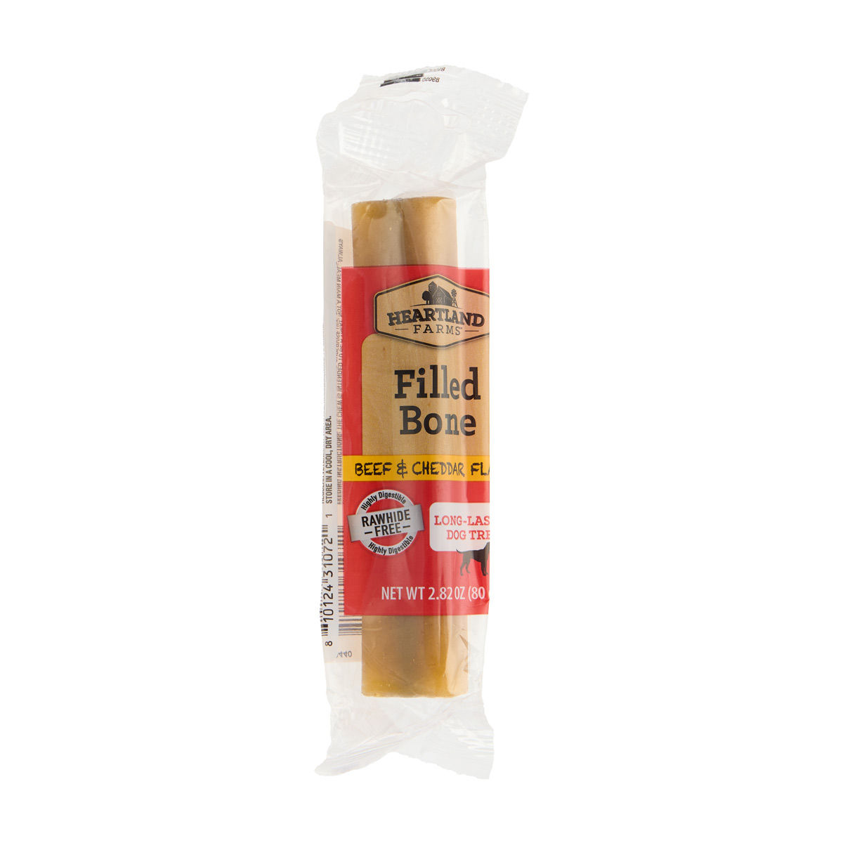 Heartland Farms Filled Bone Beef & Cheddar Flavor Rawhide-Free Dog Treat, 2.82 oz