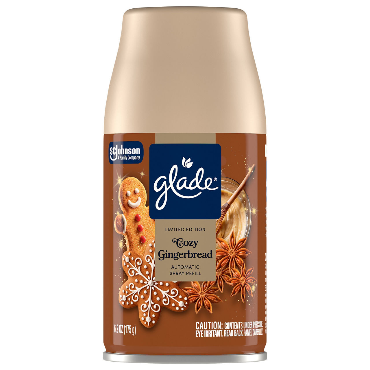 Glade Holiday Cozy Gingerbread Automatic Spray Refill, 6.2 oz