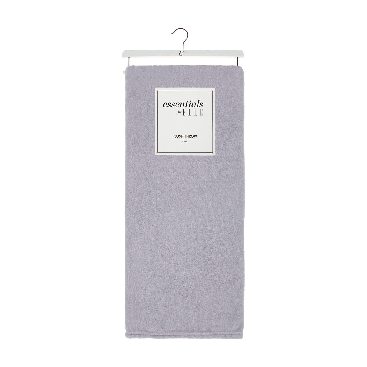 ELLE Essentials Gray Plush Throw, 50x60 in