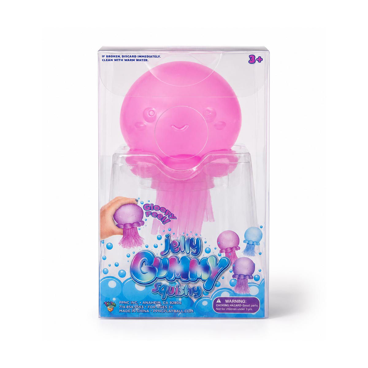 Jelly Gummy Squishy Jellyfish Sensory Fidget Toy, 2 Assorted Colors
