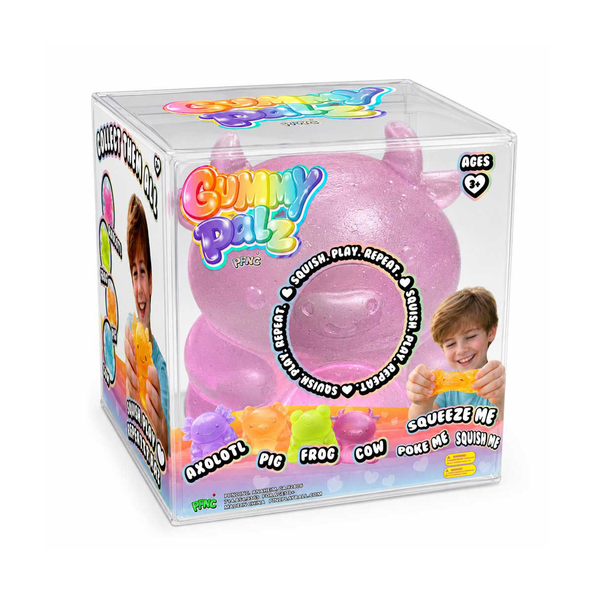Gummy Palz Glitter Squishy Sensory Toy, 4 Assorted Animals