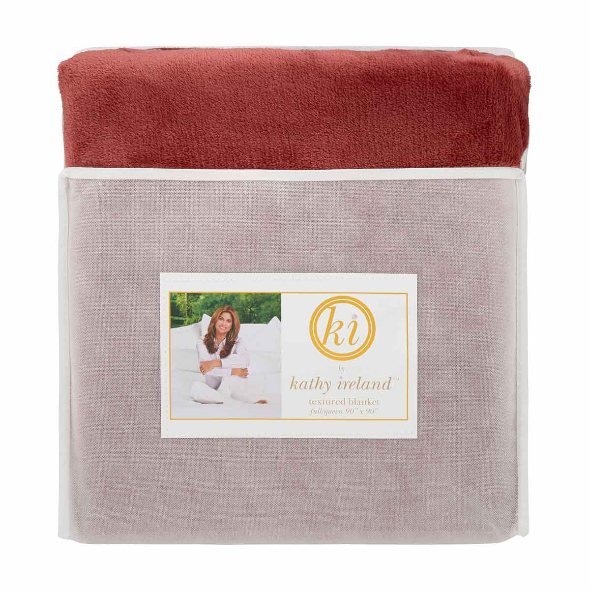 Kathy Ireland Wine Textured Blanket, 90x90 in