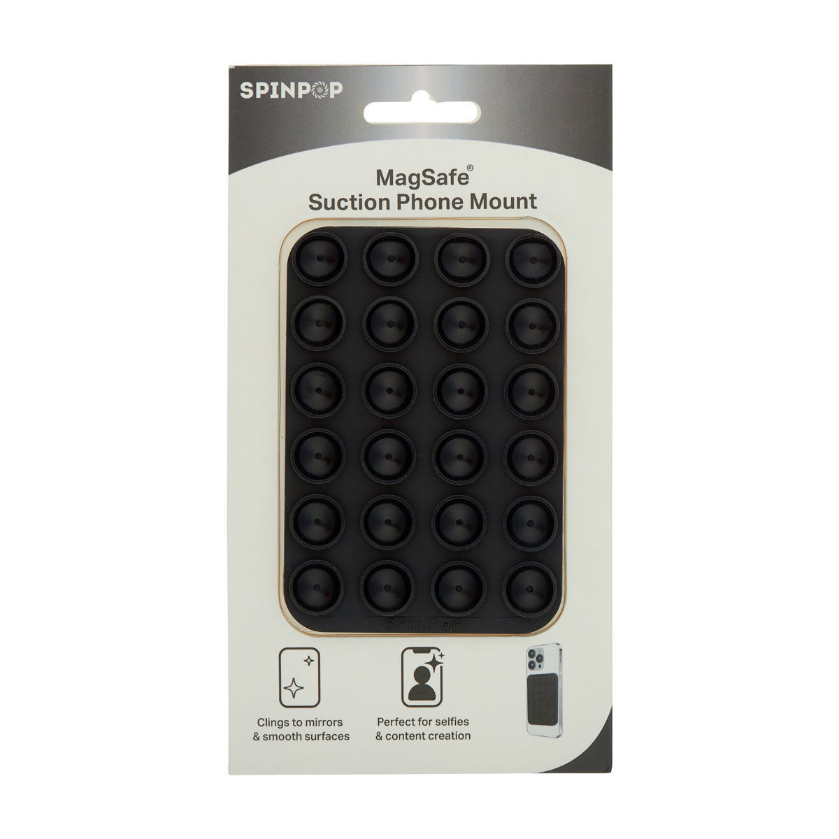 Spinpop Black Magnetic Phone Grip