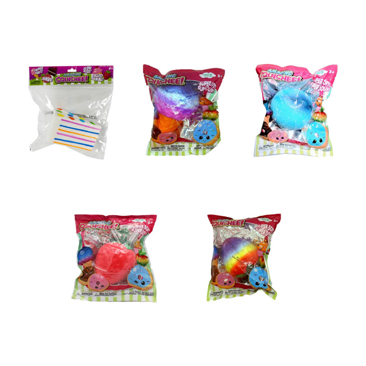 Amazing Squishee! Slow Rise Squishy Food Shaped Sensory Toy, 5 Assorted Styles