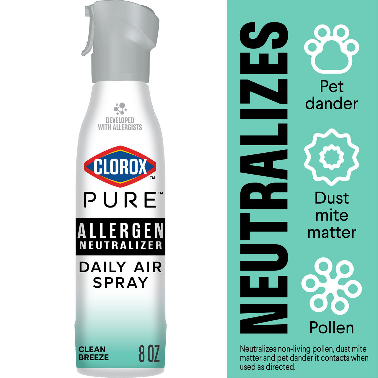Clorox PURE Allergen Neutralizer Daily Air Spray, Clean Breeze, 8 oz