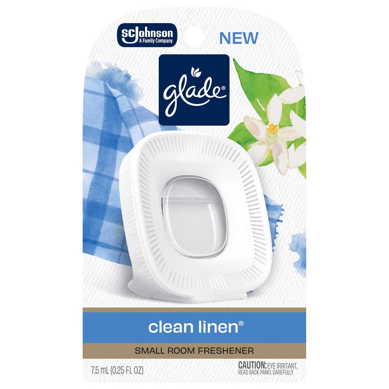 Glade® Small Room Freshener Starter Kit, Clean Linen, 1 Device + 1 Refill, 0.25 fl oz