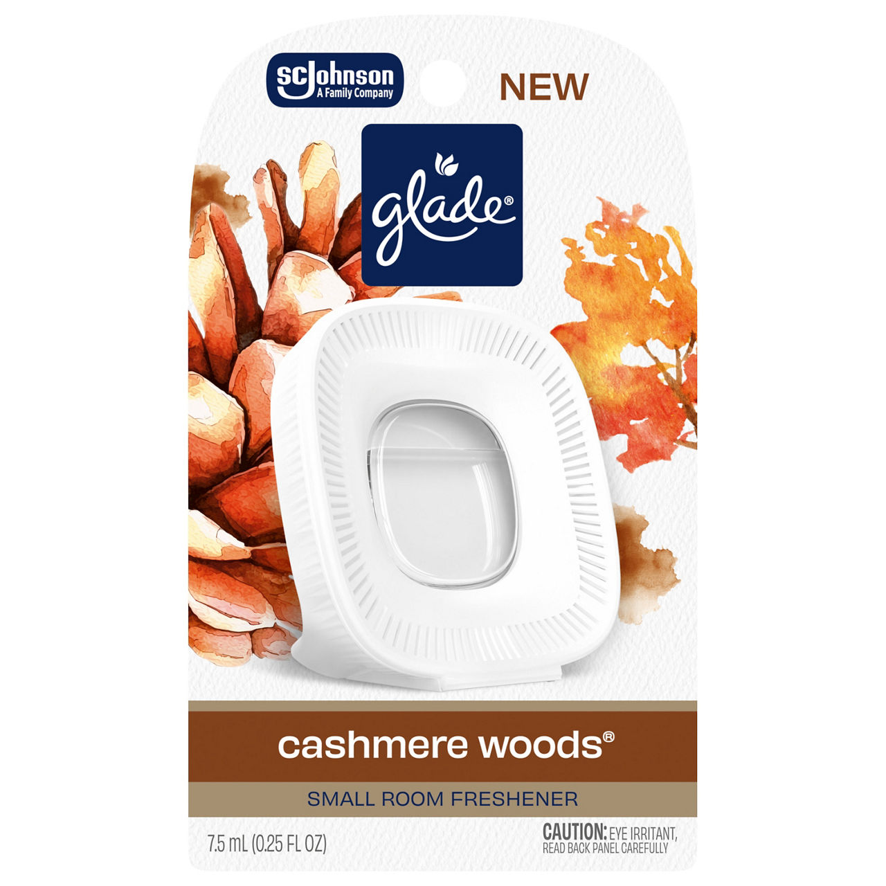 Glade® Small Room Freshener Starter Kit, Cashmere Woods, 1 Device + 1 Refill, 0.25 fl oz