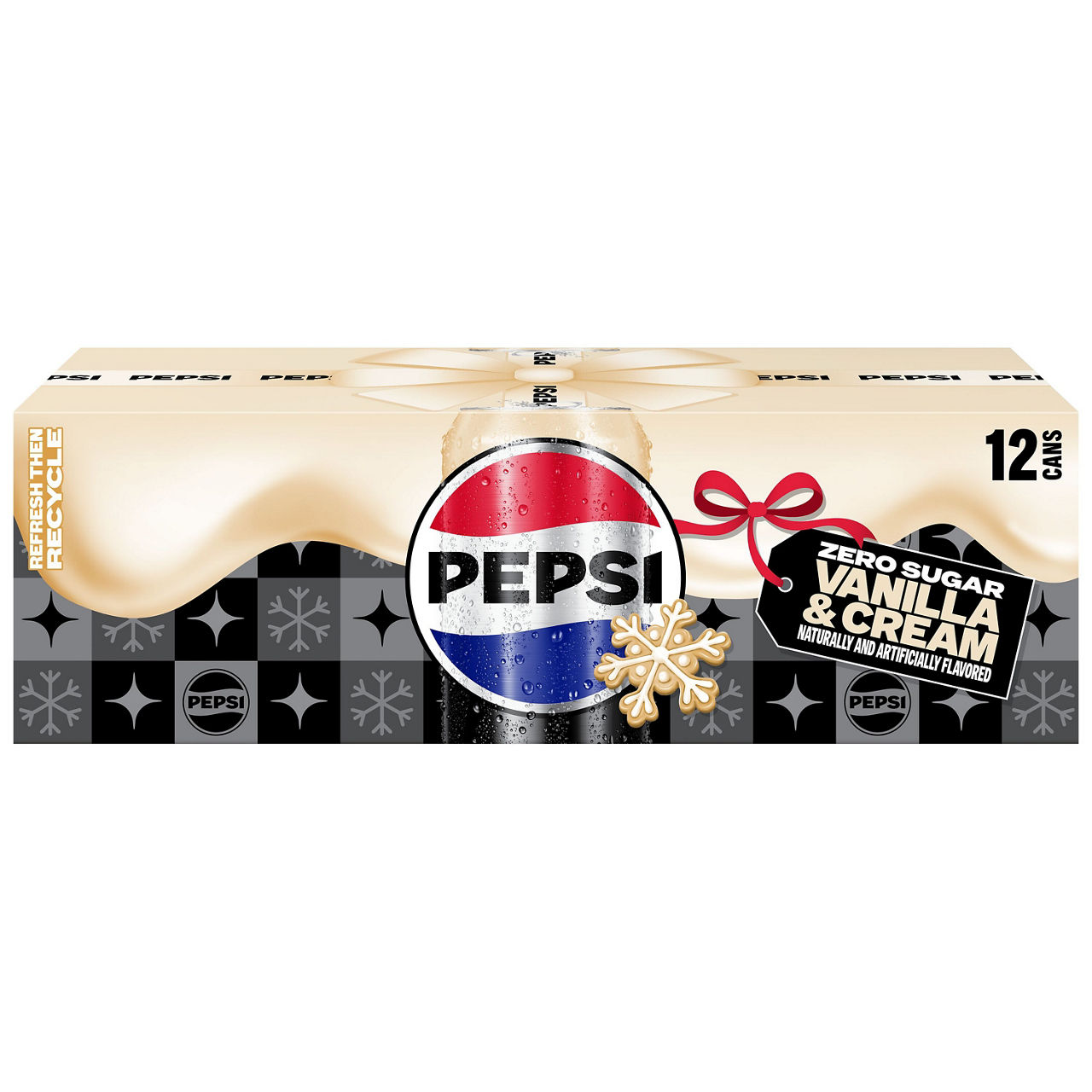 Pepsi Zero Sugar Soda Vanilla & Cream, 12 Fl Oz X 12