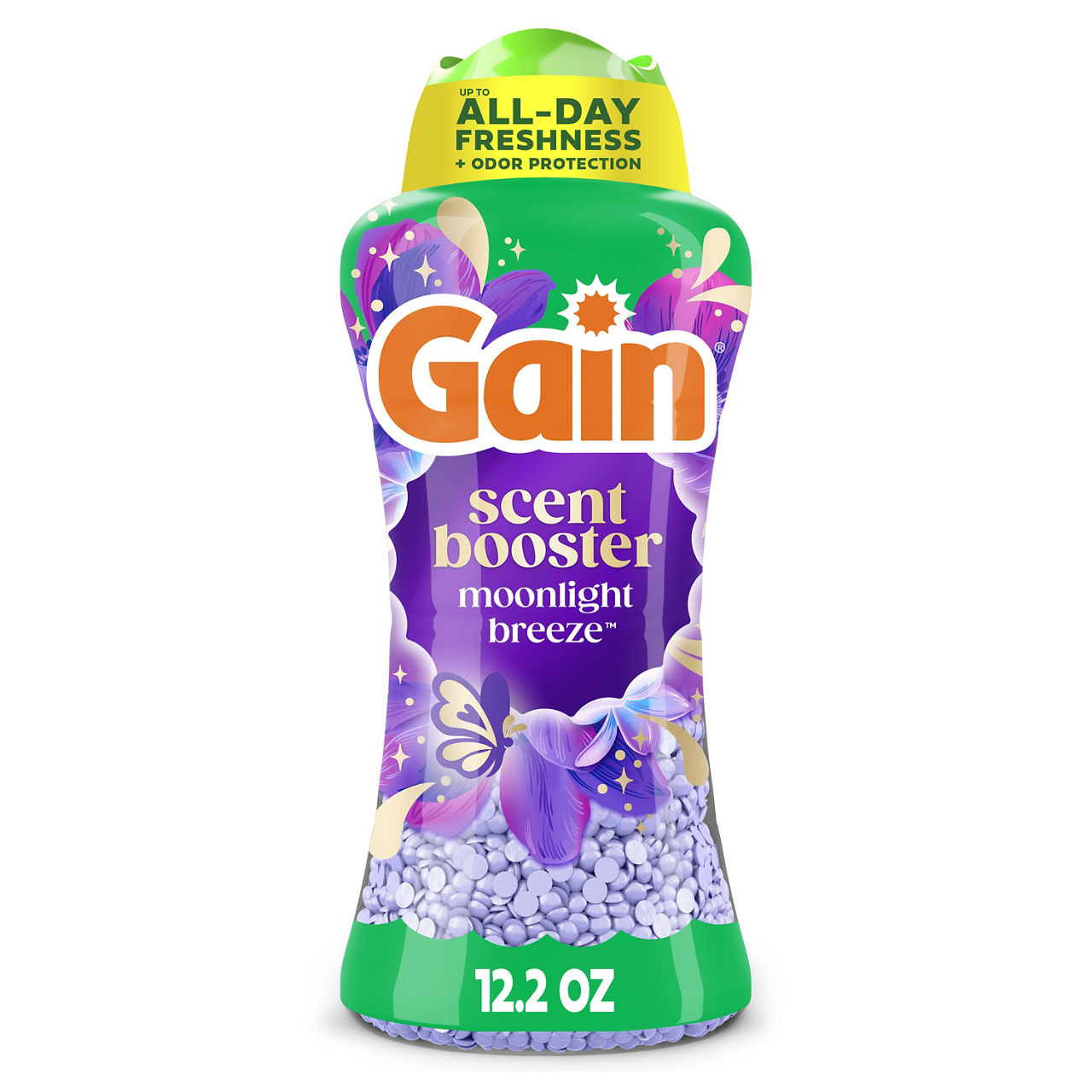 Gain In-Wash Laundry Scent Booster Beads Long-Lasting Fresh Scent Beads All Day Freshness and Odor Protection, Moonlight Breeze Scent, 12.2 oz