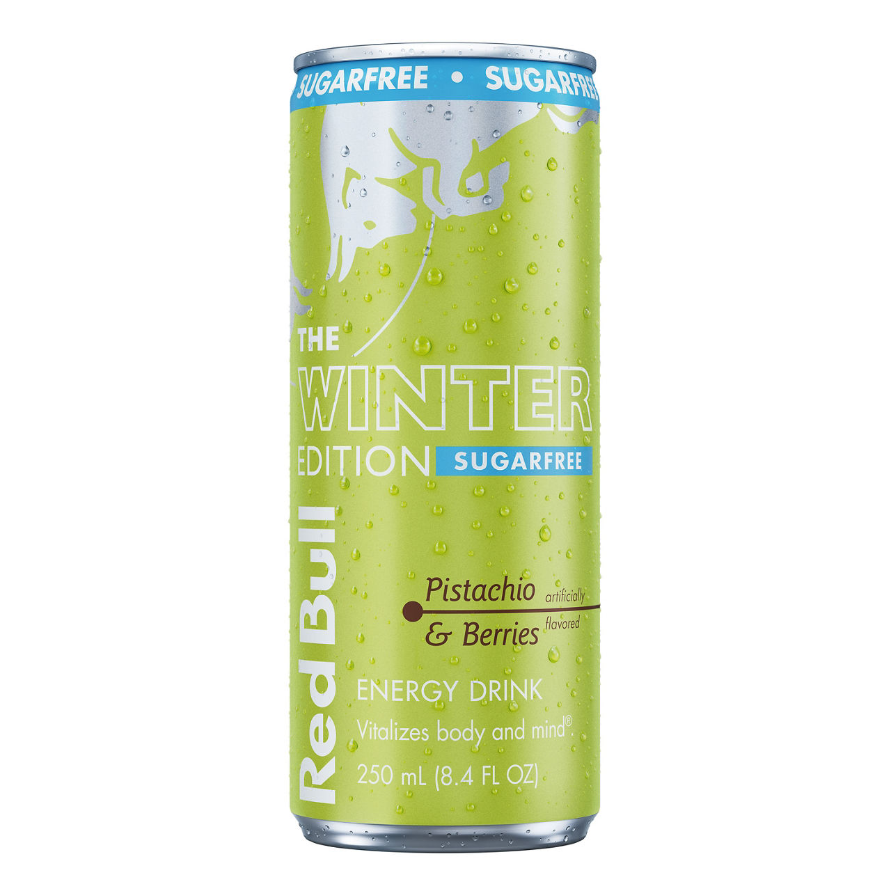 Red Bull Winter Edition Sugarfree Energy Drink, Pistachio & Berries, 8.4 fl oz can