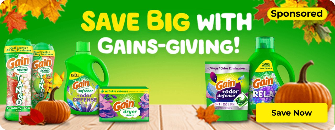 Save Big with Gains-giving