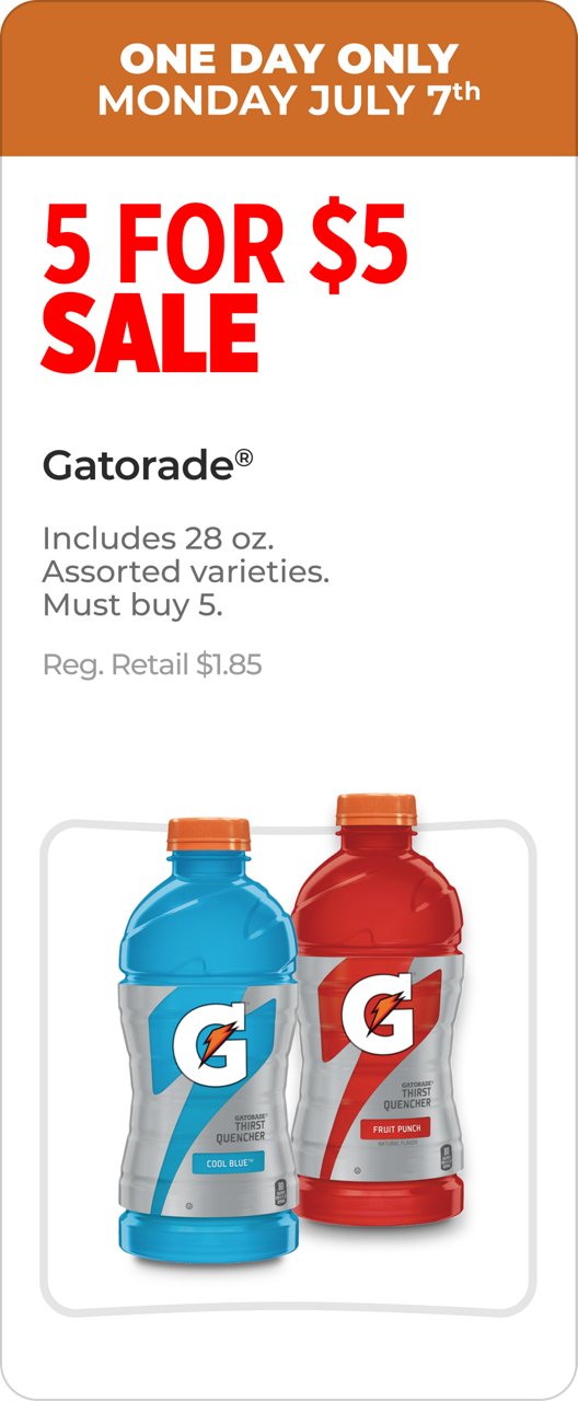 5 for $5 Gatorade