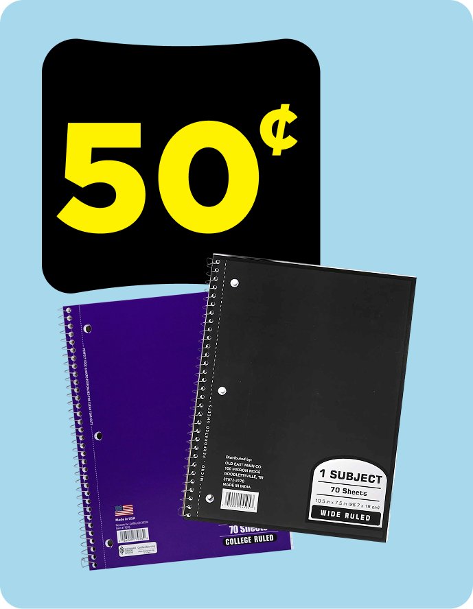 50 cent notebooks
