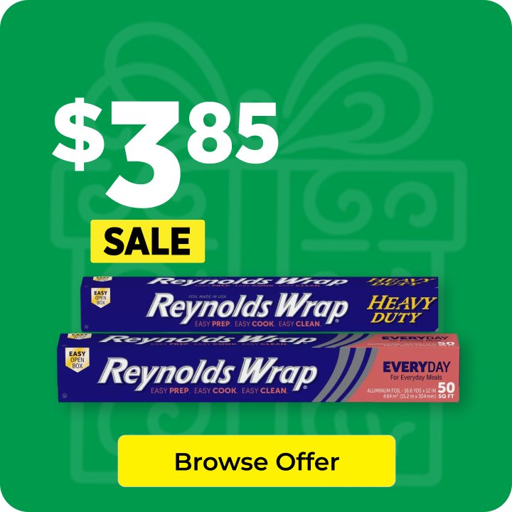 Sale on Reynolds Wrap Aluminum Foil