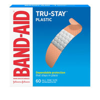 BAND-AID Brand Tru-Stay Plastic Adhesive Bandages, One Size,