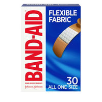 BAND-AID Brand Flexible Fabric Adhesive Bandages, One Size, 30 Ct