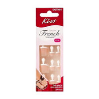 Kiss Pink Salon French Toenails with Self Tabs in Petite Pink
