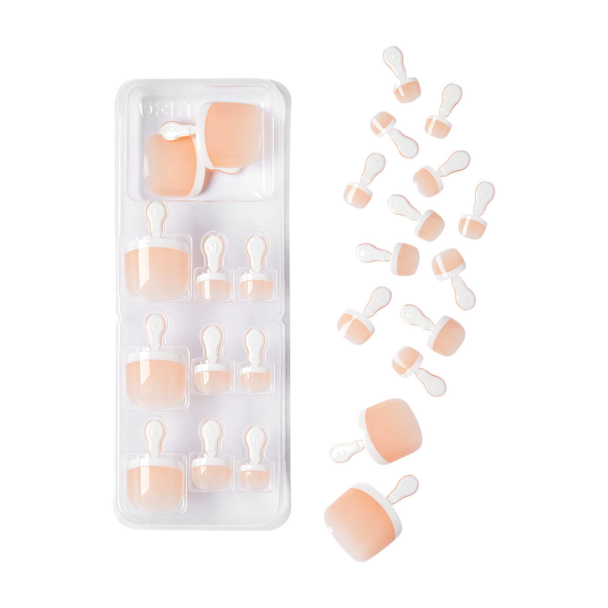 Kiss Pink Salon French Toenails with Self Tabs in Petite Pink