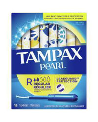 Tampax Pearl Regular Absorbency Fresh Scent Pearl Tampons,