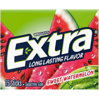 EXTRA Gum Sweet Watermelon Sugar Free Chewing Gum, Single Pack, 15 Stick