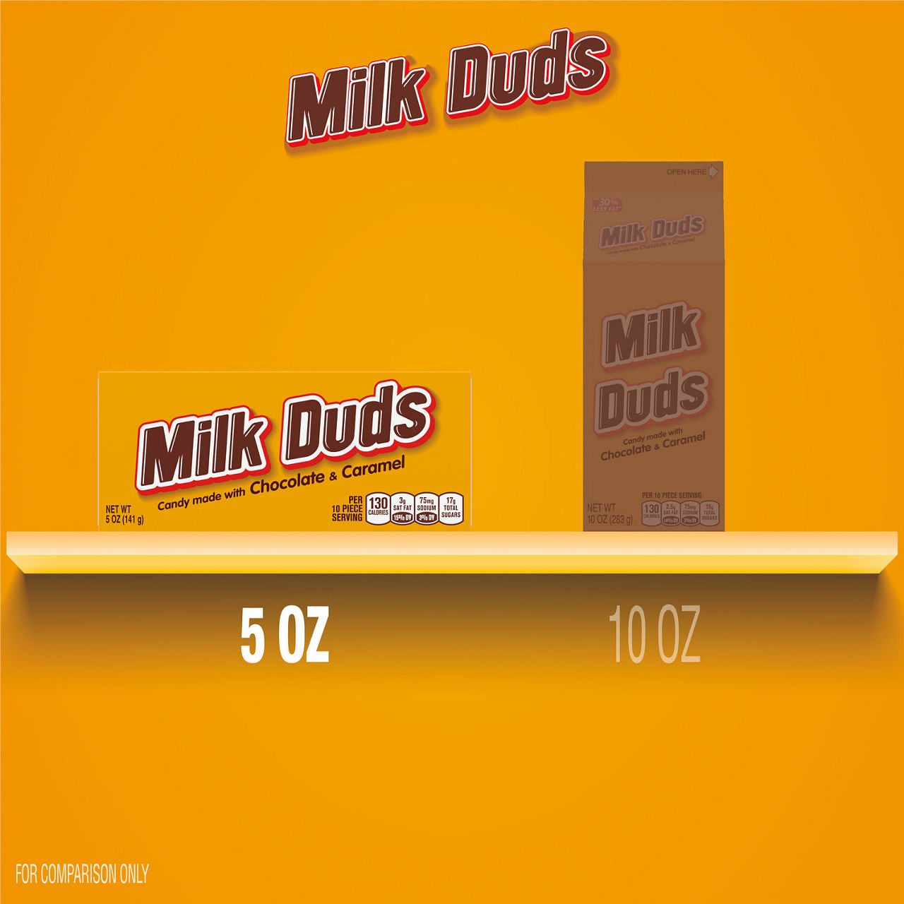 MILK DUDS Chocolate and Caramel Candy Box, 5 oz