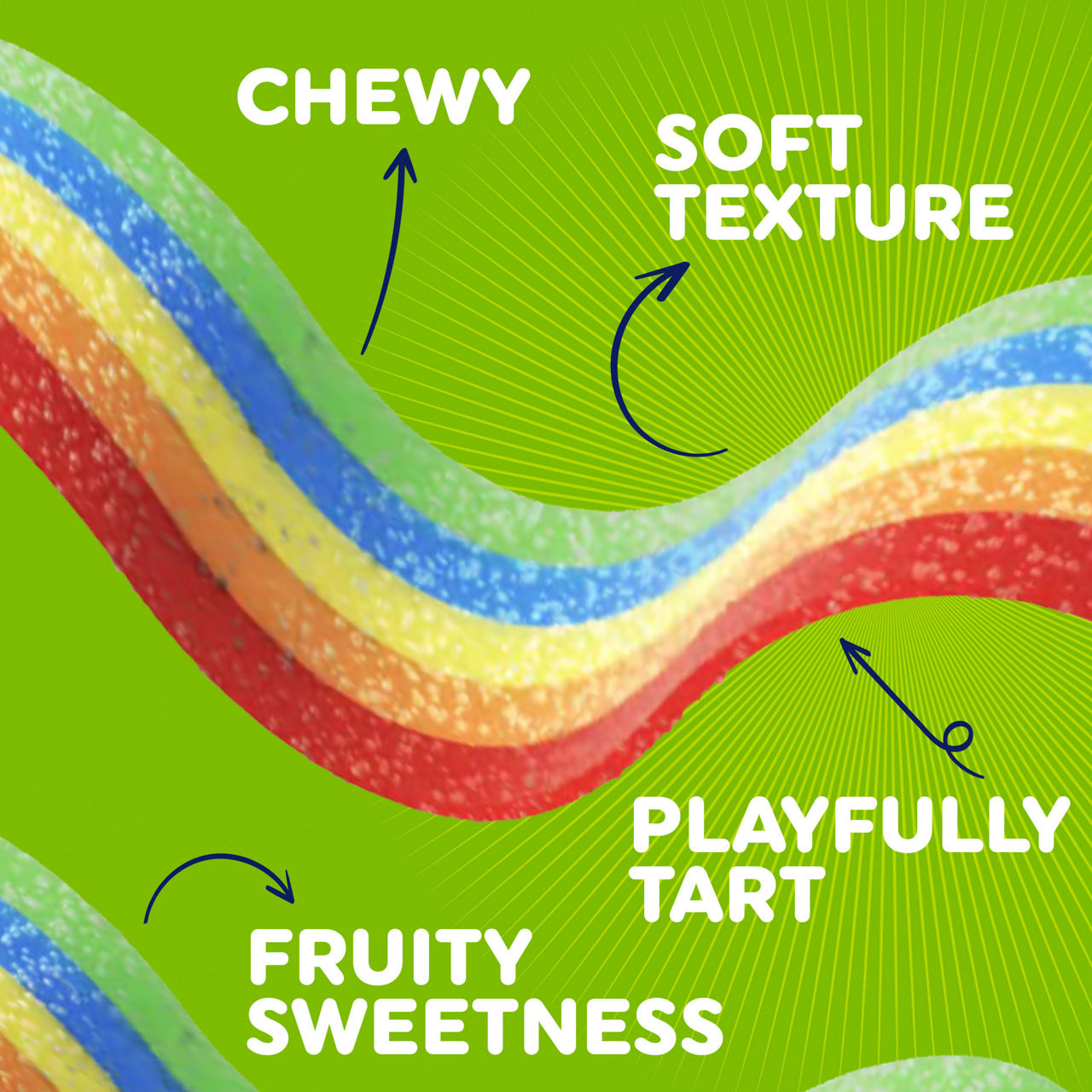 Airheads Xtremes Belts Candy, Chewy Candy Package, Rainbow Berry Fruit Flavor Artificially Flavored, 2 Ounces
