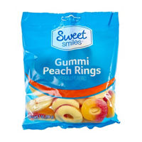Sweet Smiles Peach Gummi Rings, 5 oz