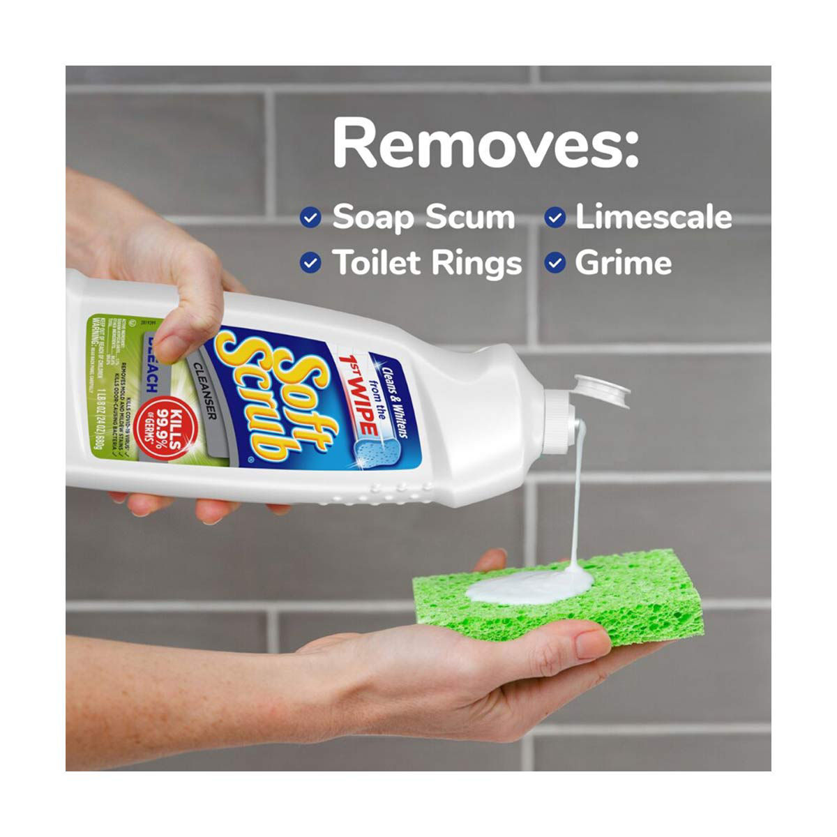 Soft Scrub Antibacterial Cleanser with Bleach, 24 fl oz