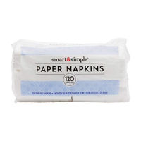 Smart & Simple Paper Napkins, 12 in x 10 in, 120 ct
