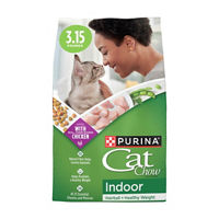 Purina Cat Chow Indoor Hairball + Healthy Weight Dry Cat Food, 3.15 lbs