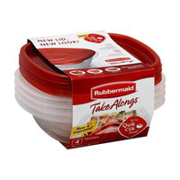 Rubbermaid TakeAlongs Square Entree Size, 4 ct
