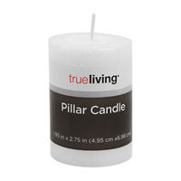 True Living Unscented White Pillar Candle, 1.95x2.75 in