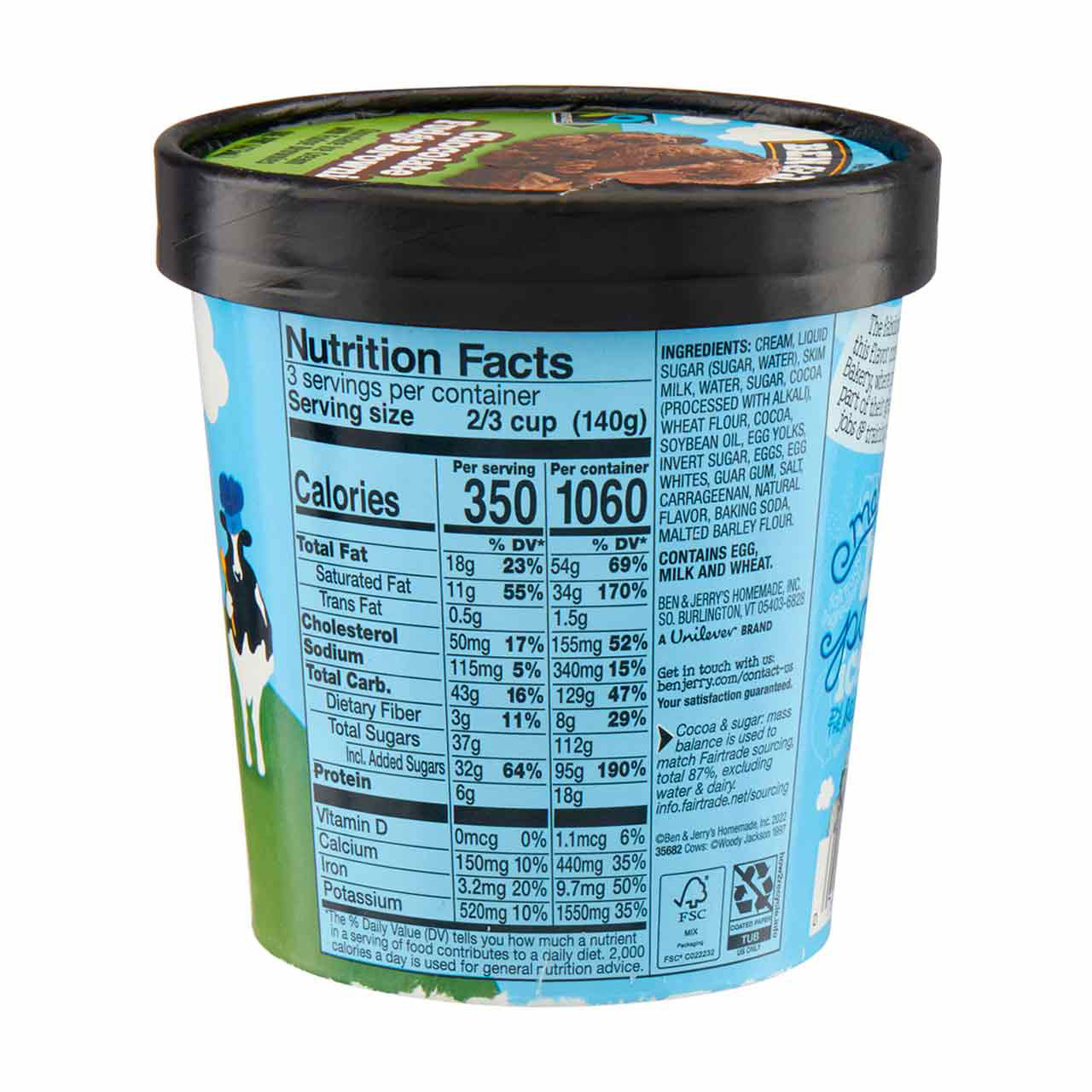 Ben & Jerry's Ice Cream Chocolate Fudge Brownie, 16 oz