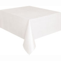 Plastic Tablecloth, 54" x 108" , White