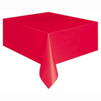 Plastic Tablecloth, 54" x 108" , Red