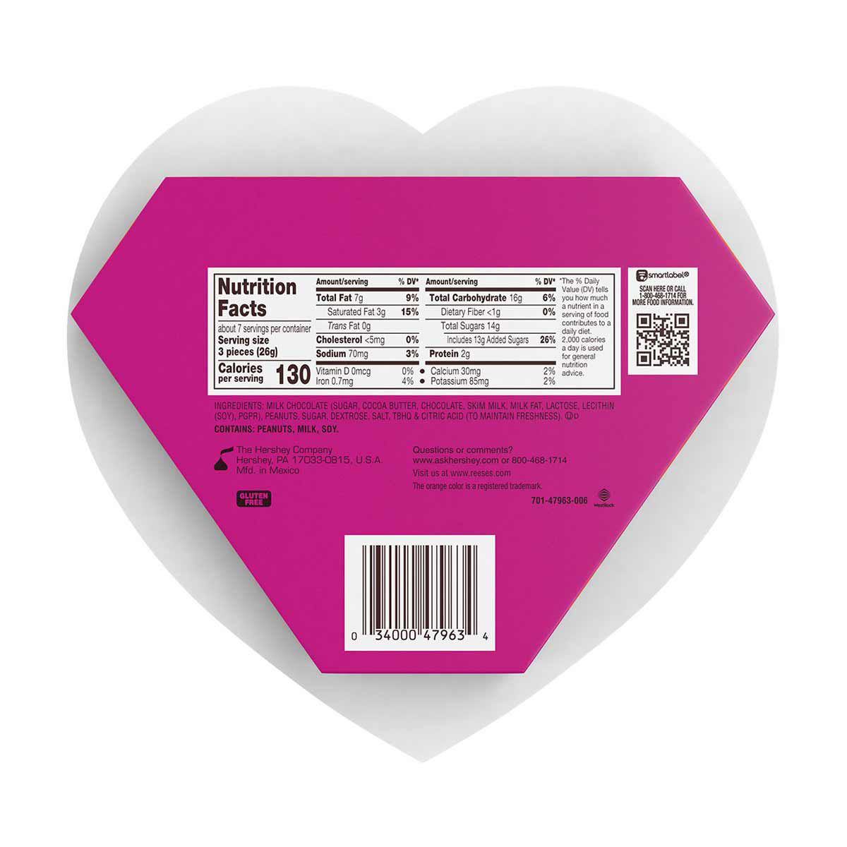 Reese's Miniatures Milk Chocolate Peanut Butter Valentine's Day Candy Gift Box, 6.5 oz