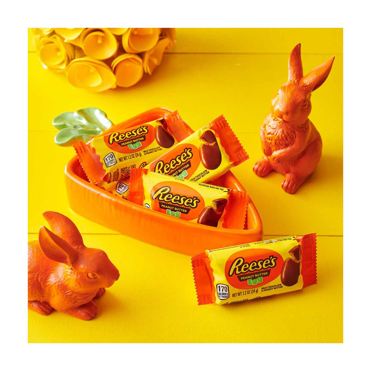 REESE'S Milk Chocolate Peanut Butter Eggs, Easter Candy, 1.2 oz