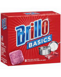 Brillo Basics Steel Wool Scrub Pads, 8 Count
