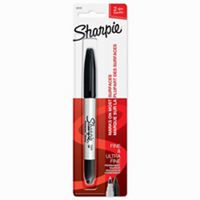 Sharpie Permanent Markers, Twin Tip, Fine and Ultra Fine Points, Black, 1 Count