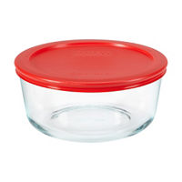 Pyrex Simply Store® 4-cup Glass Food Storage Container with Red Lid