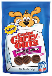 Canine Carry Outs Burger Minis Beef Flavor Dog Treats, 4.5 oz