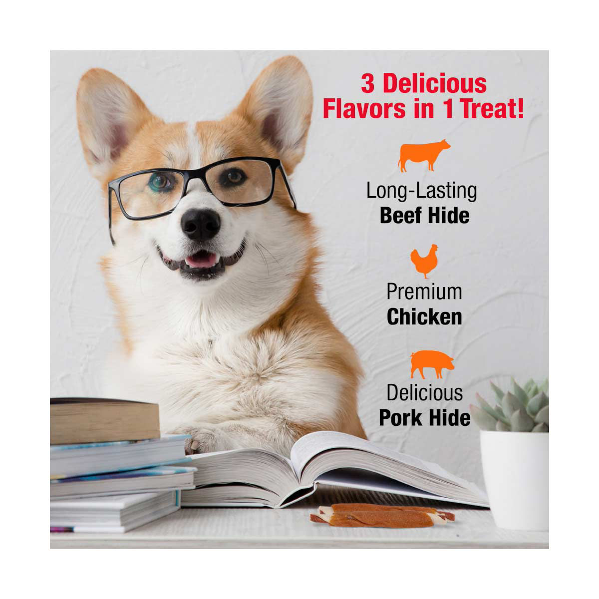 Good 'n' Fun Triple Flavor Ribs Dog Treats, 4 oz