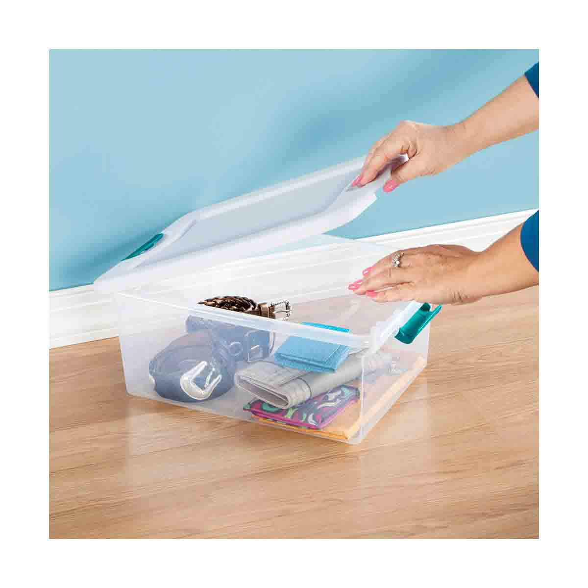 Sterilite 15 Quart Latching Storage Boxes With Latch Lid – Stackable – 12 Pack