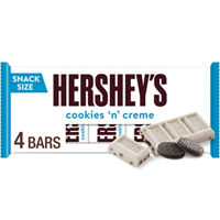 HERSHEY'S Cookies 'n' Creme Snack Size, Candy Bars, .45 oz (4 Count)