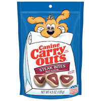 Canine Carry Outs Steak Bites Beef Flavor Dog Treats, 4.5oz Bag