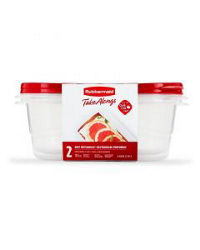 Rubbermaid TakeAlongs Deep Rectangle, 8 cups, 2 ct