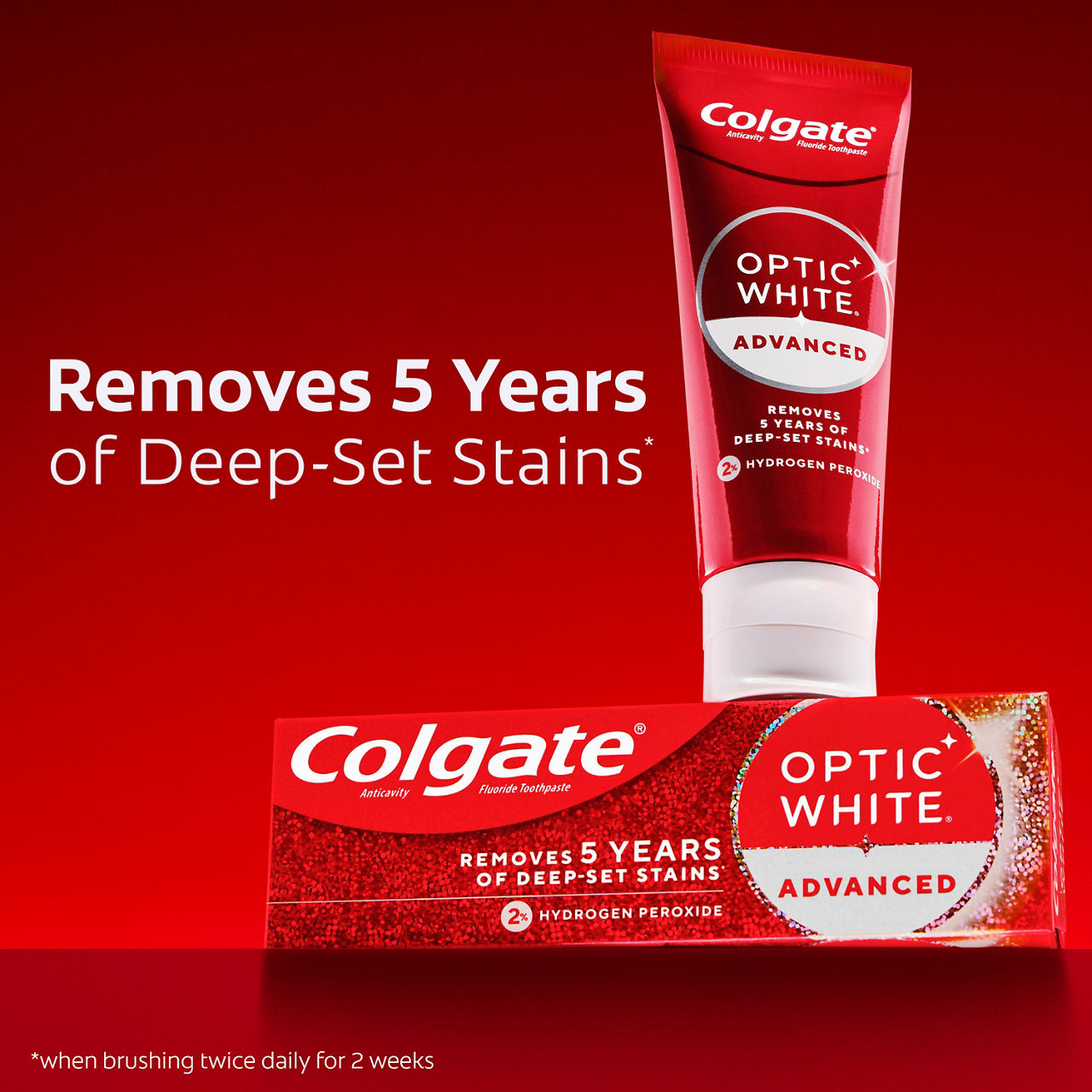 Colgate Optic White Advanced Sparkling White Toothpaste with 2% Hydrogen Peroxide, Travel Size, Mint, 0.75 OZ